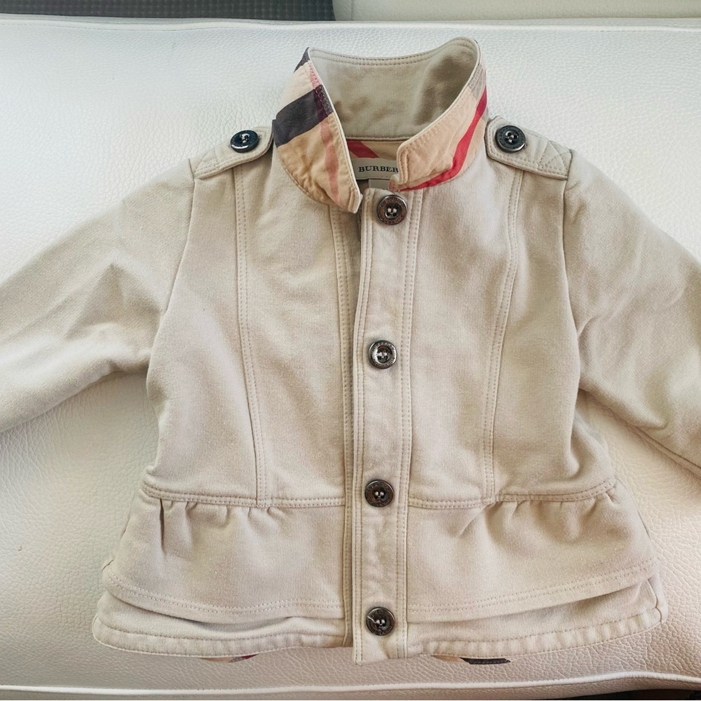 Burberry Jacket beige and Plaid for baby 6-12 mo GUC cleaned